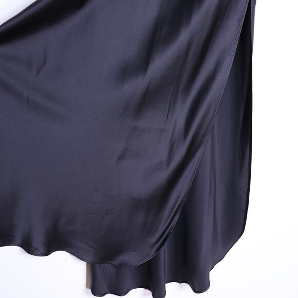 BANANA REPUBLIC NWT Dreamer Silk Maxi Skirt Black High Slit Unlined Women's 2XS - Picture 4 of 9